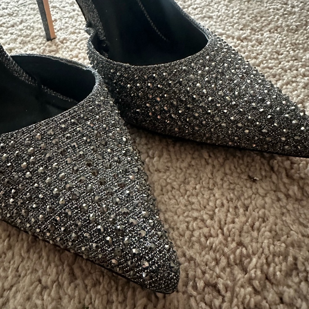 Propper Silver Rhinestone Heels - Picture 3 of 6